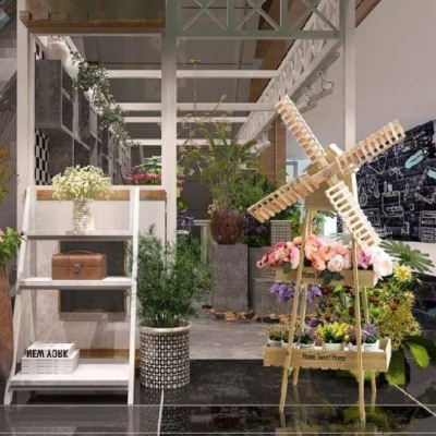 极速转角新品仿古花卉经济型新中式花架置物架客厅欧式木质架家摆