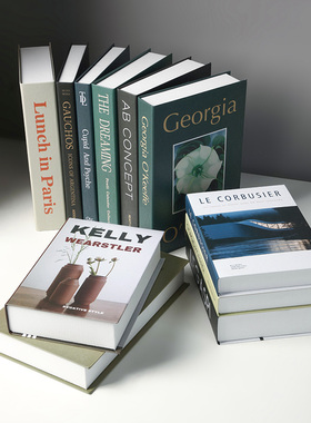 速发假书英文装饰书书摆设家居办公室架饰书书创意装房品摆件