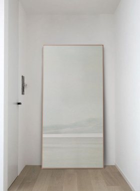 北欧抽象风景入户玄关装饰画过道进门竖挂画客厅走廊楼道尽头壁画