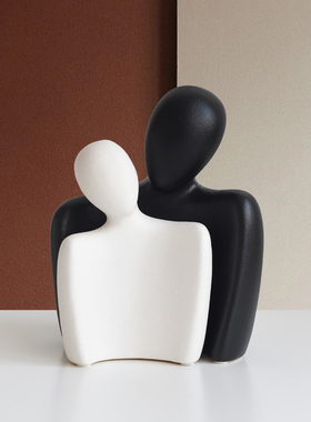 北欧现代创意抽象l人物雕塑办公室客厅电视柜书柜酒柜软装饰品摆