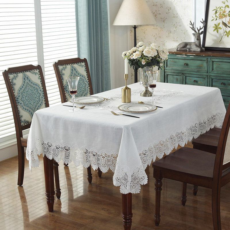 唯米9918纯白色麻棉餐桌布布艺欧式长方形家用台布茶几电视柜盖巾,淘宝优惠券,粉丝福利购,淘宝优惠卷