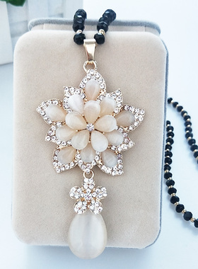 2021韩国衣服配饰女挂件秋冬百搭毛衣链长款挂饰项链网红吊坠