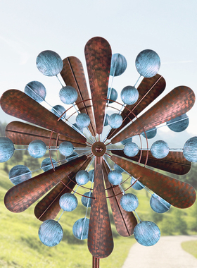 北欧风铁艺风车旋转创意户外转运摆件花园庭院院子草坪布置装饰品