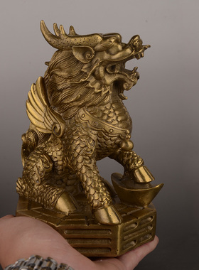 速发镇铜 八卦麒麟摆件 纯招宅财家居装饰品摆设