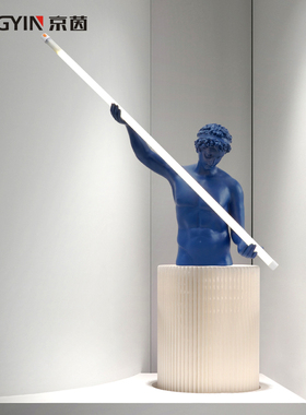 抽象雕塑人物装饰样板间酒店展厅猩猩装置灯饰北欧艺术品狮子摆件