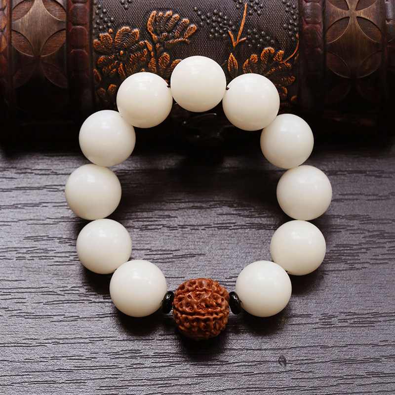 菩提根手串男士手链配饰金刚天然原籽把件盘玩佛珠文玩白玉菩提子