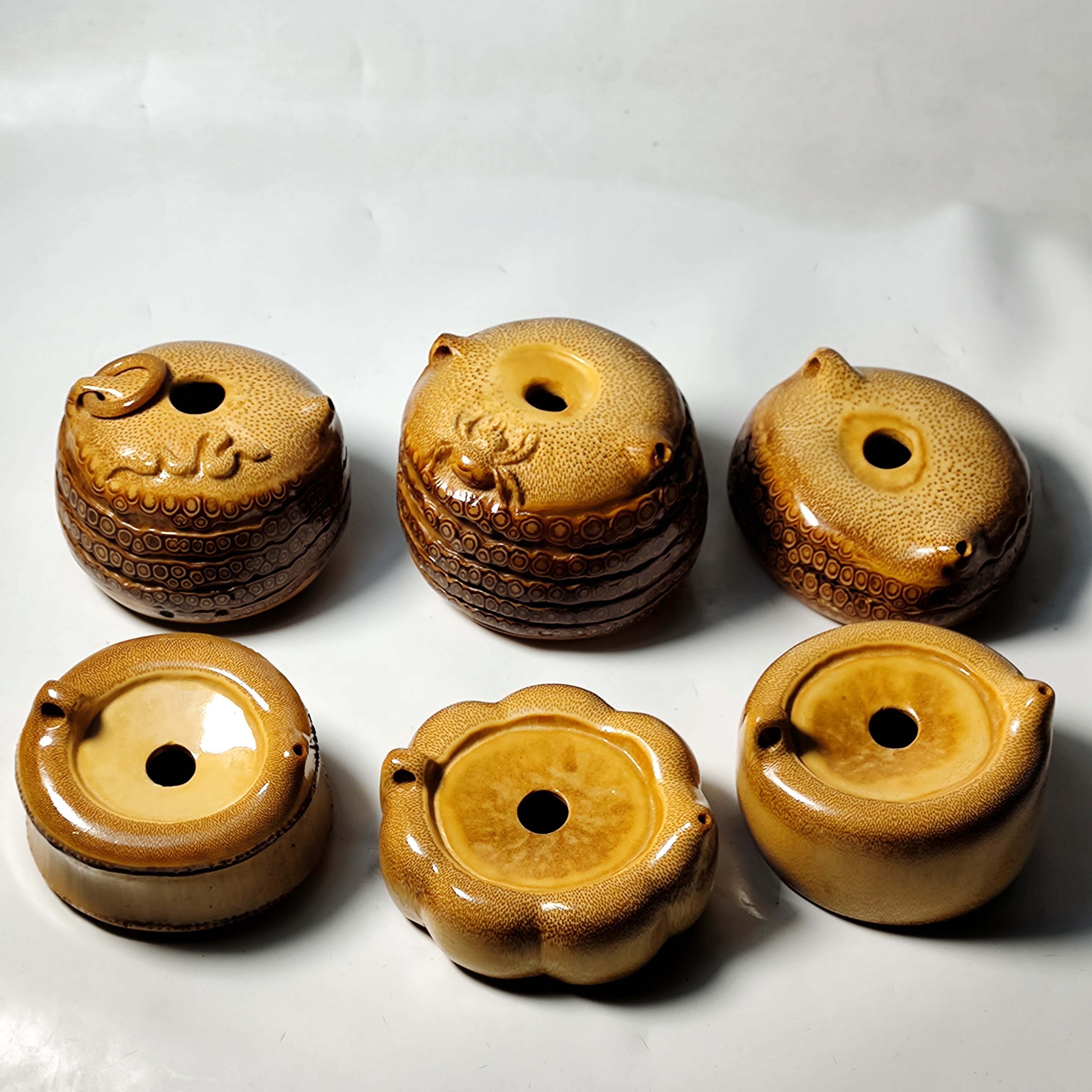 玉竹竹根雕刻原皮把玩件把壶纯手工工艺品文玩摆件文房用品