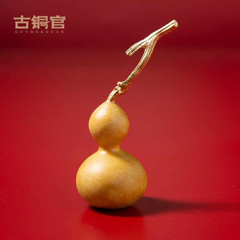 铜葫芦手把件男士随时把玩文玩天然车载摆件职场工位解压装饰品