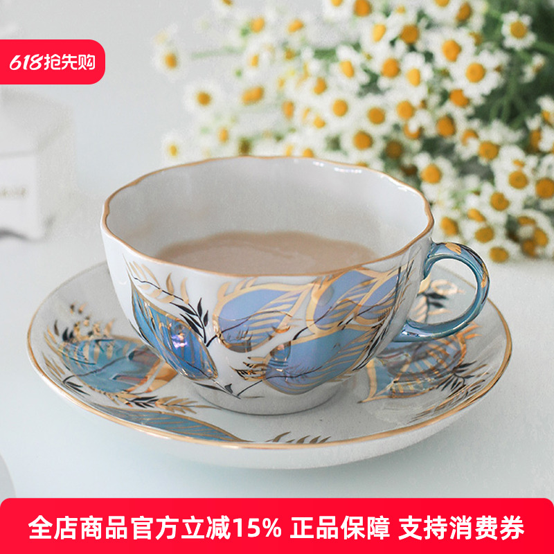 Lomonosov月光红茶咖啡杯碟茶壶茶具俄罗斯皇家瓷器眼泪女王同款