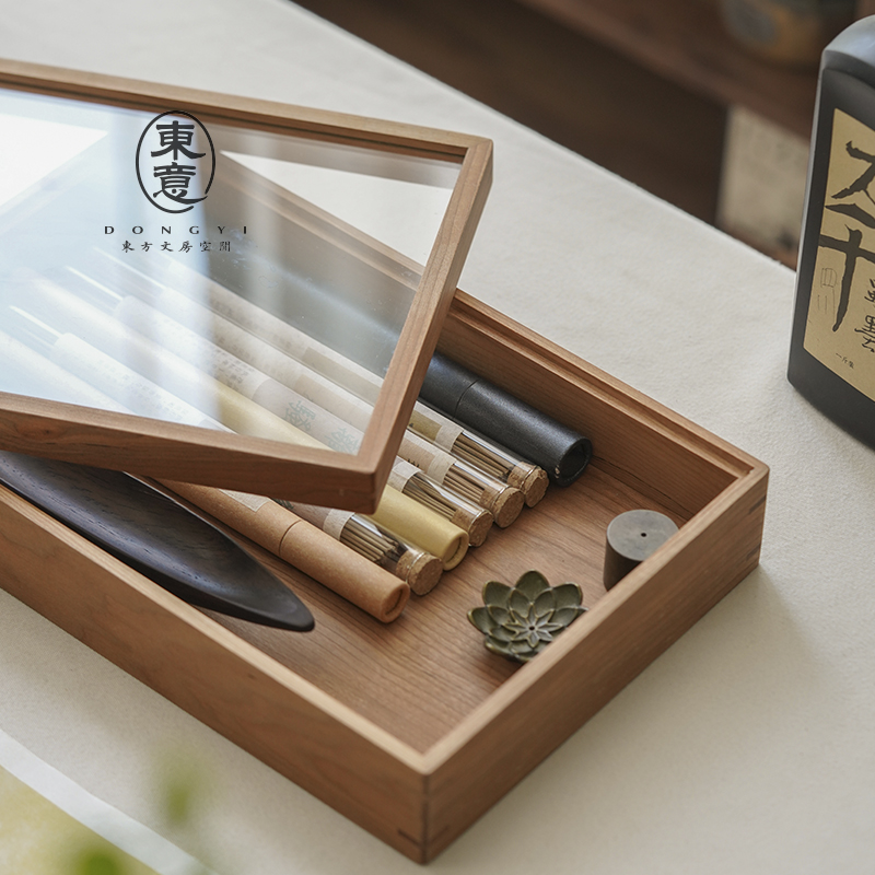 实木防潮沉香檀香放线香的收纳盒装香容器储香盒香炉收纳毛笔文玩
