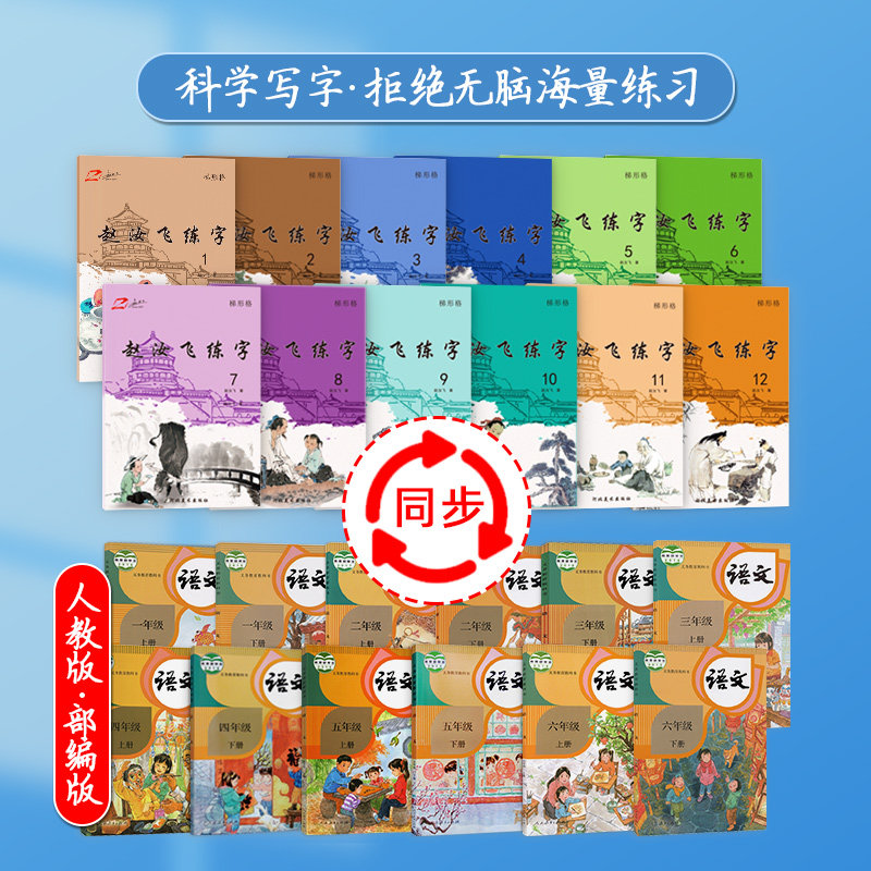 赵汝飞练字帖教材小学生同步练字帖小学一年级二年级三年级四年级五年级六年级上下册人教部编版楷书临摹硬笔字帖每日一练正版字帖