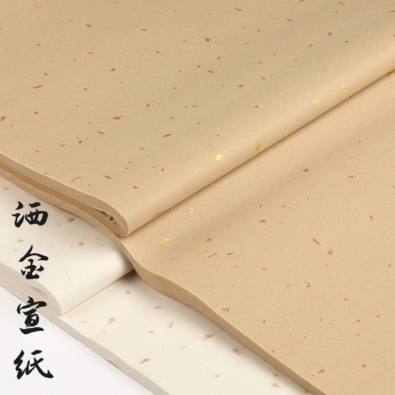 墨忆 安徽泾县半生半熟宣纸 仿古洒金生宣纸毛笔书法创作专用作品纸练字纸四尺生宣纸书法专用纸描龙