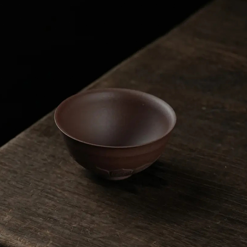 [林依轮直播间]九瀚艺术原矿紫泥100cc紫泥宝相杯 紫砂杯 紫砂壶