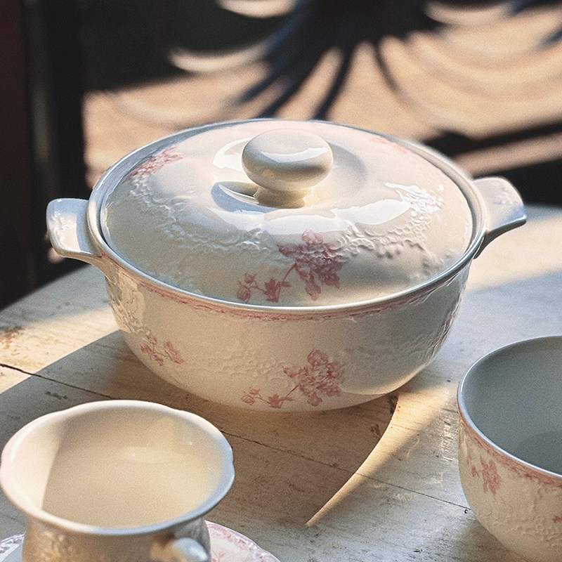 带盖子汤碗双耳手柄泡牛肉面陶瓷器酸菜鱼头水煮肉片大容量螺狮粉