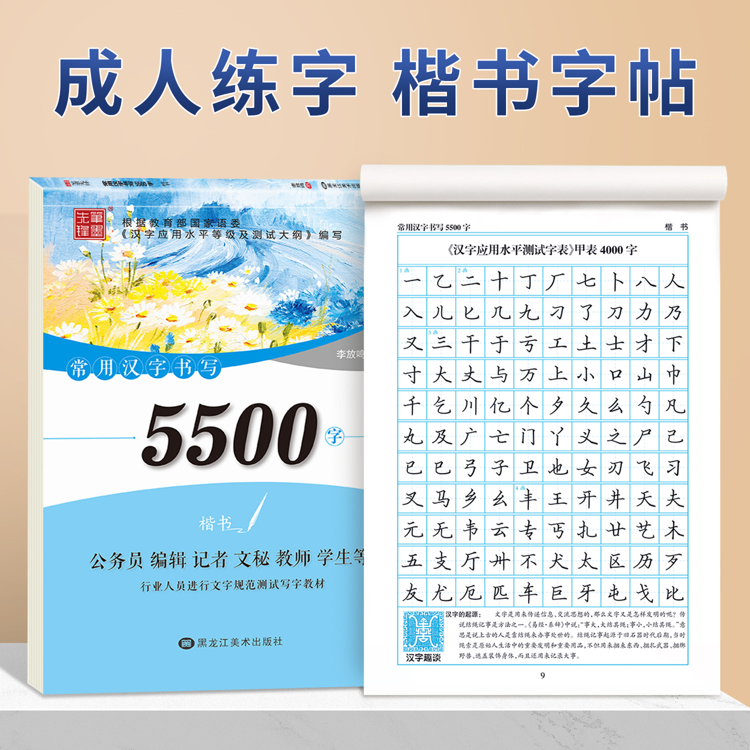 笔墨先锋楷书字帖练字成年男女生正楷5500常用字大人基础训练初学者行书技法初高中大学硬笔书法练字帖成人笔画临摹字帖