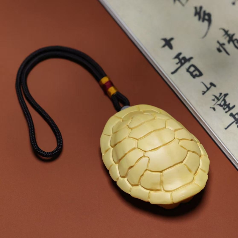 小叶黄杨木实木雕刻男士随身文玩手把件把玩摆件龟壳乌龟富甲天