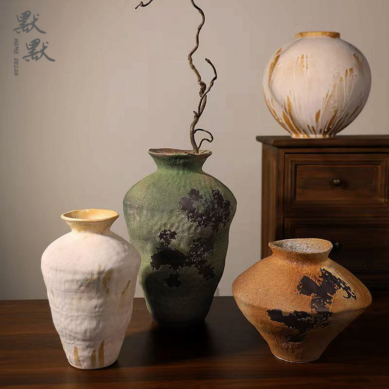 景德镇艺术侘寂风氛围感陶瓷花器可水培插花无孔花瓶装饰摆件神器