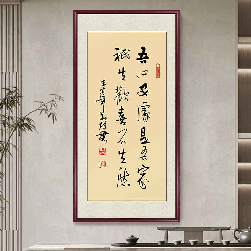 字画真迹手写书法作品吾心安处入户玄关装饰画客厅茶室挂画新中式