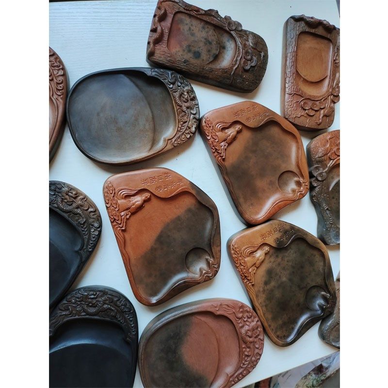 手把件手工文玩砚台澄泥砚四大名砚文房四宝笔墨纸砚窑变色初学墨