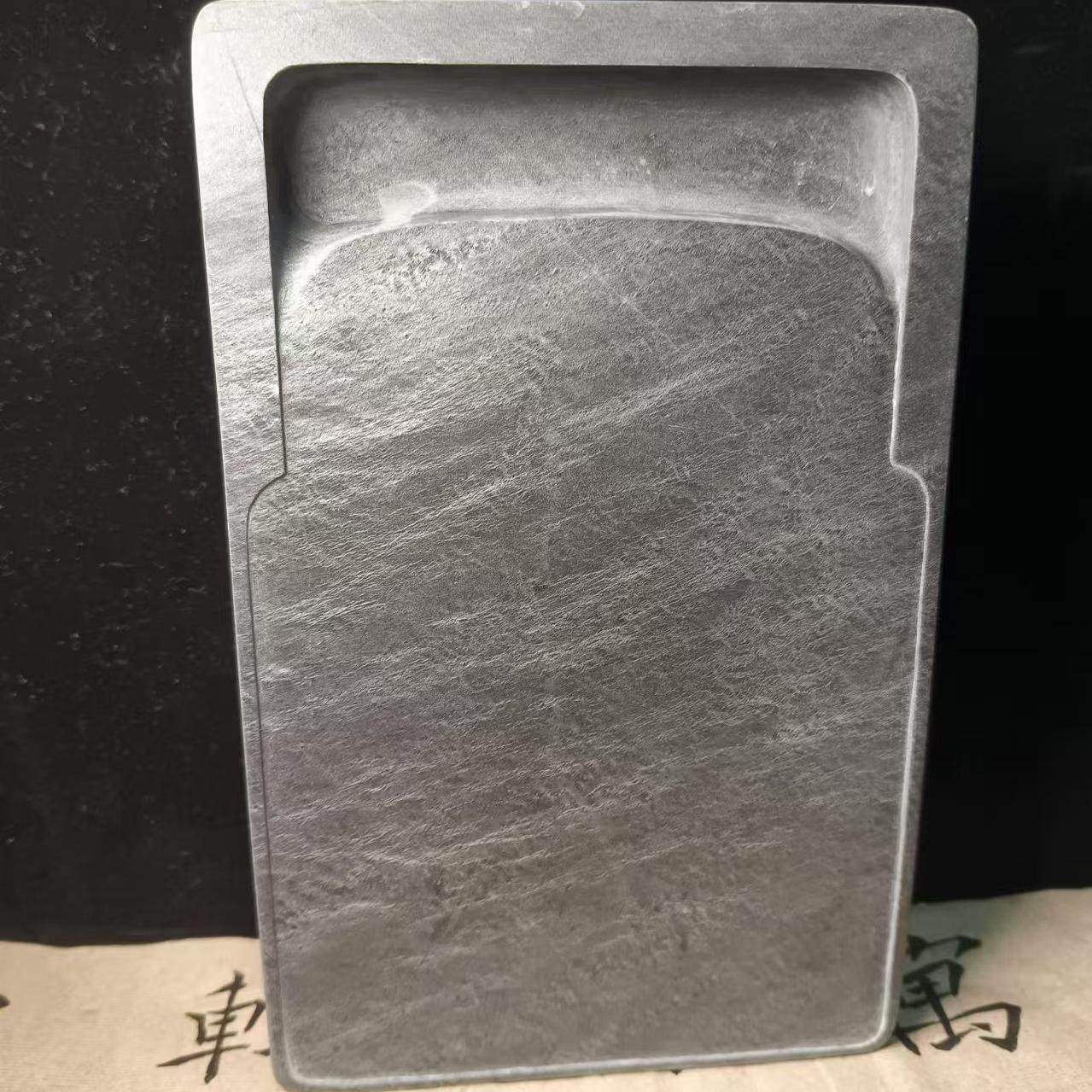 歙砚老坑 学校背 石英肉 书法毛笔研磨文房文玩送礼收藏8寸大方砚