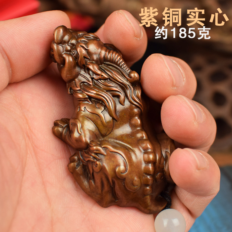 铜实心招财貔貅天禄手把件桌面摆件男女随身把玩文玩镇纸茶宠礼品