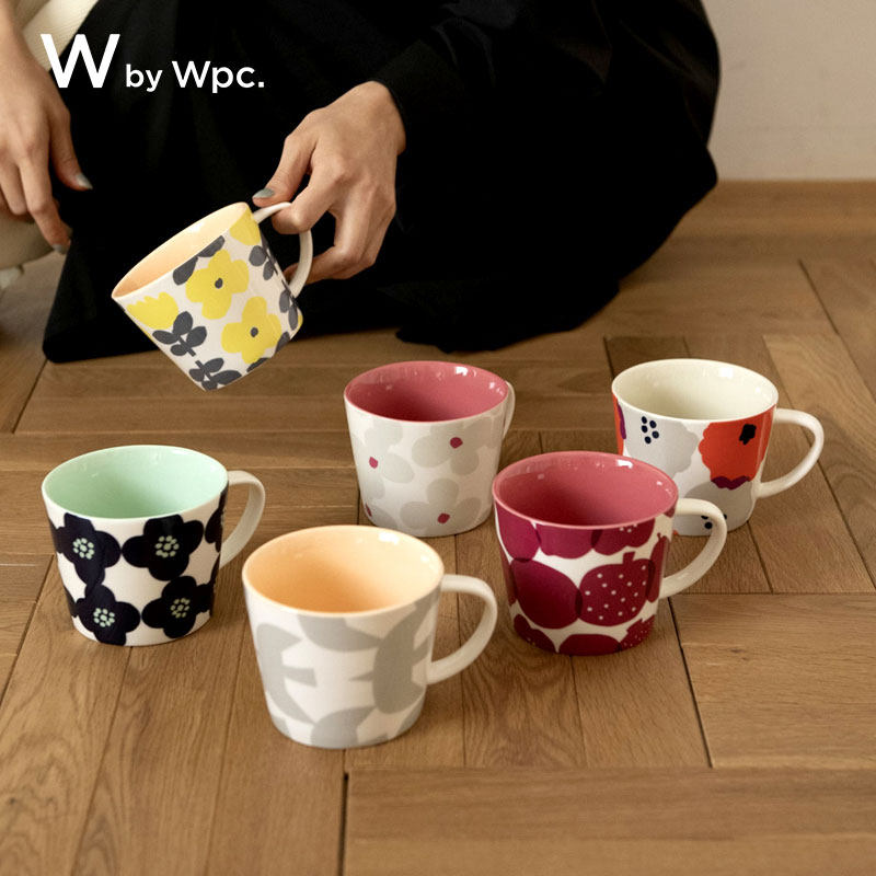 wpc马克杯简约花卉印花小清新设计高颜值瓷器餐具家用水杯早餐杯
