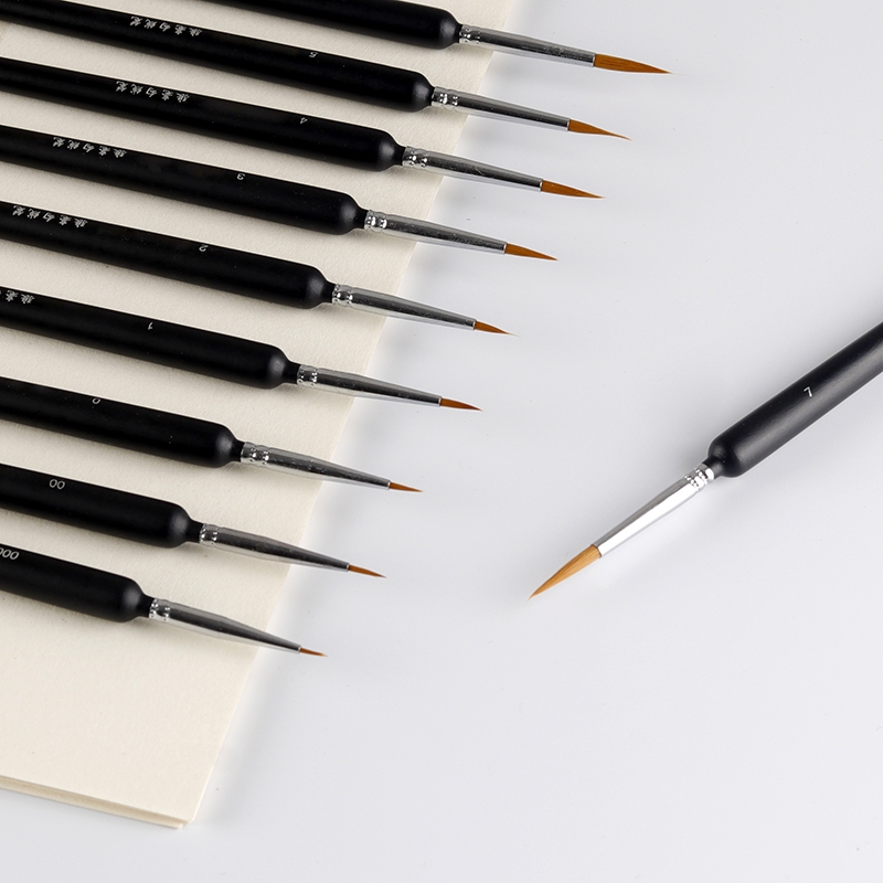 狼毫勾线极细软头绘画颜料国画丙烯油画水彩水粉面相笔毛笔套装美术生考试描边学生用勾勒工笔中号大号手工
