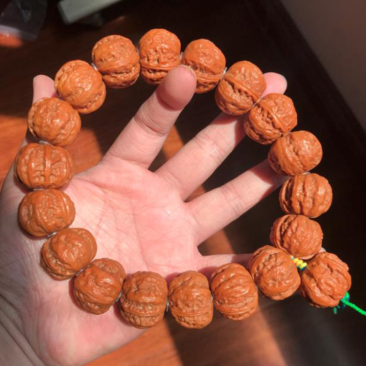 2号18mm野生包浆打底核桃手串文玩把件京八棱精选正圆老树蛤蟆17