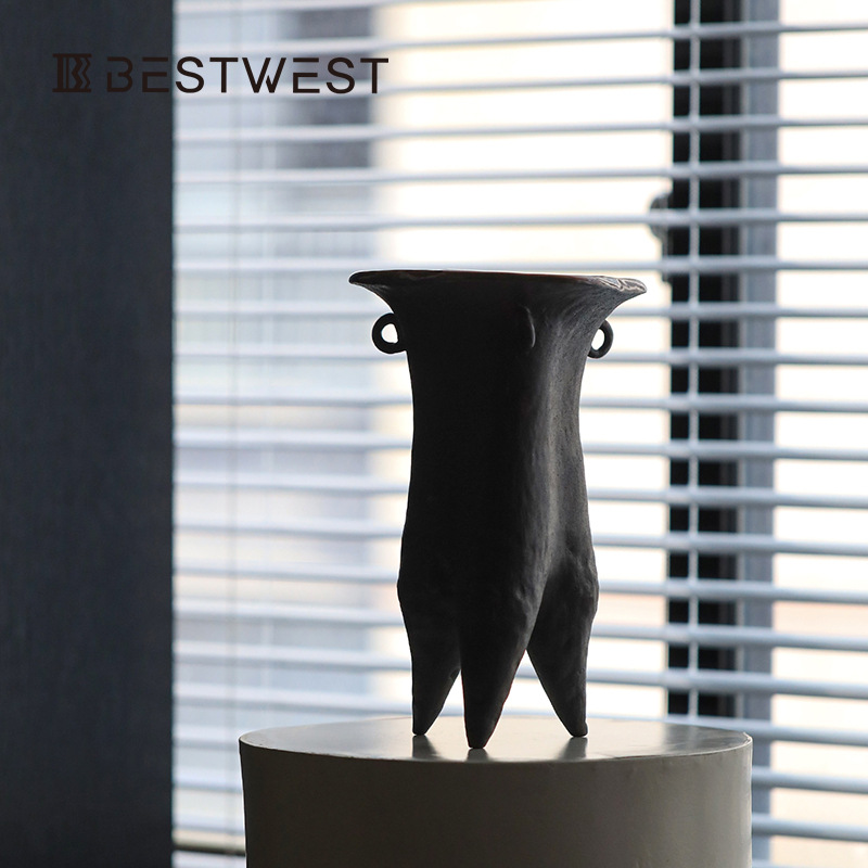 大丹陶瓷正品花瓶设计感小众摆件轻奢高级感景德镇瓷器复古艺术