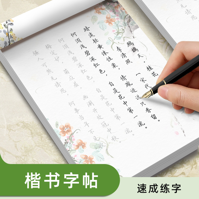 楷书字帖女生字体漂亮大气簪花小楷成人练字初中生高中生大学生成年男生硬笔书法练字本钢笔临摹古诗词练字帖礼盒装送人