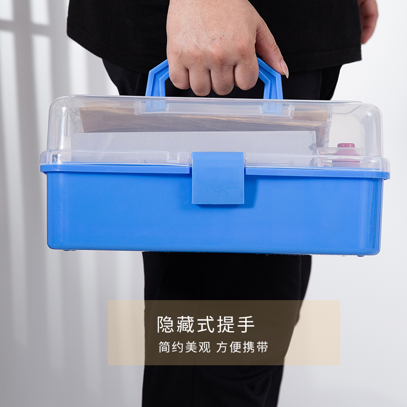 梅林笔庄单层工具箱收纳盒文房四宝便捷收纳美术书法用具手提款学