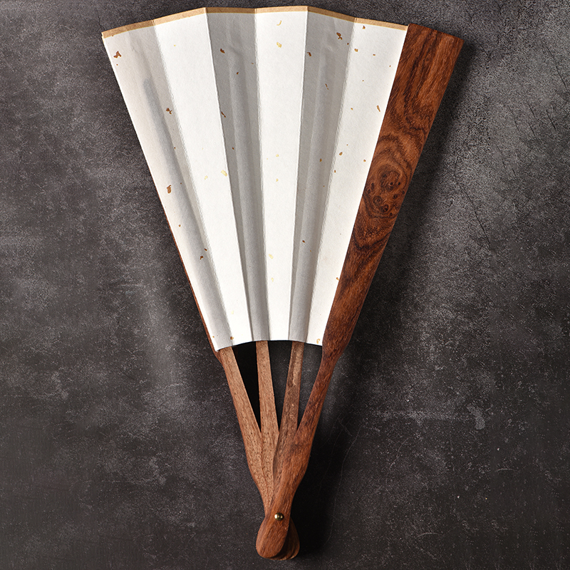 玄同 大叶黄花梨折扇扇子实木精品空白扇面文玩收藏文房山水檀木