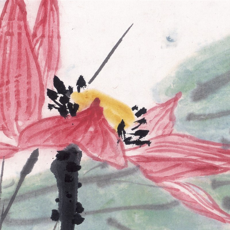 潘天寿 映日 国画名家字画装饰画芯 画心宣纸高清微喷打印复