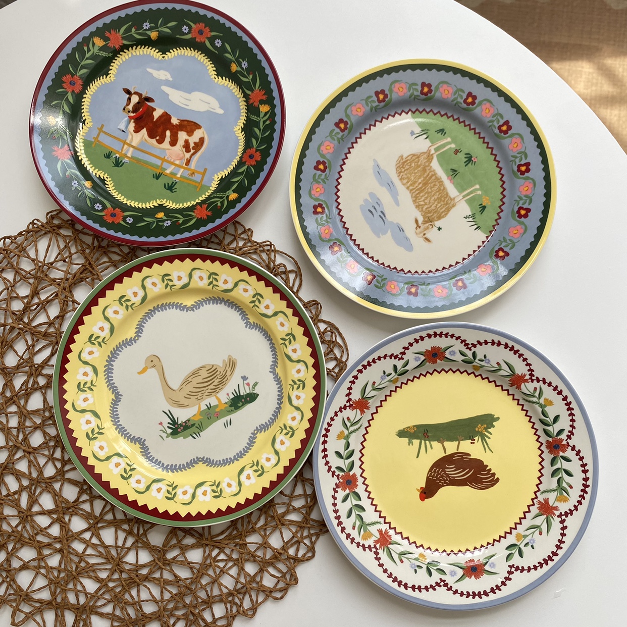 美单尾货 RIFLE PAPER田园风陶瓷盘子家用菜盘深盘复古个性乡村风