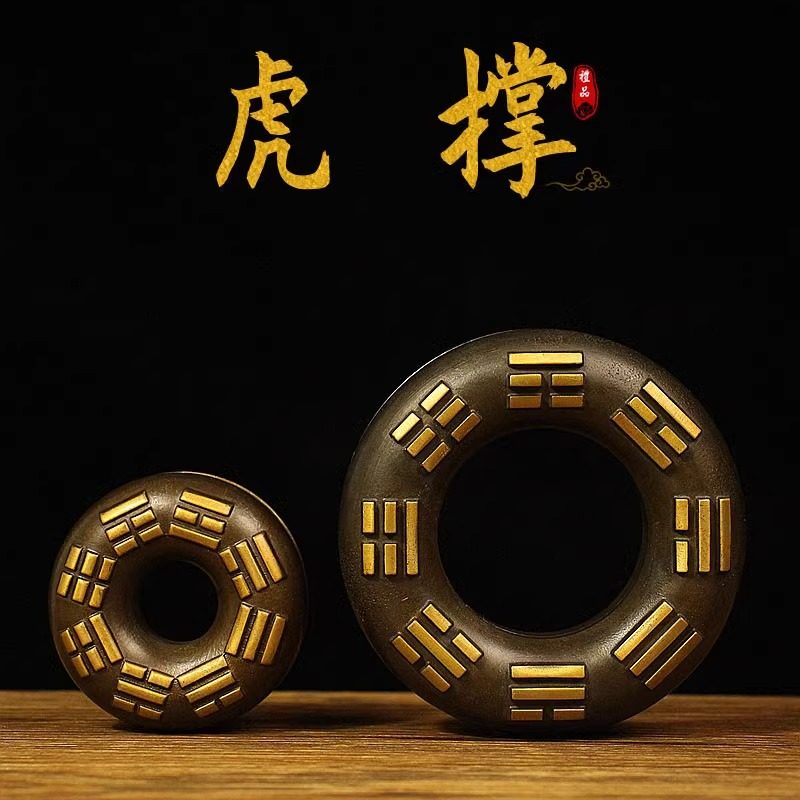 黄铜虎撑医铃串铃民间乡医郎中用药铃虎叉把玩收藏中医手摇铃