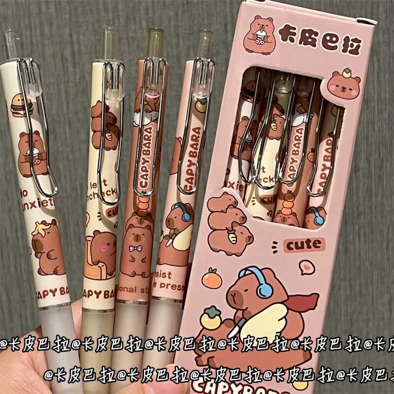 卡皮巴拉刷题笔st笔速干考试笔黑色水笔0.5mm中性笔不断墨学生用