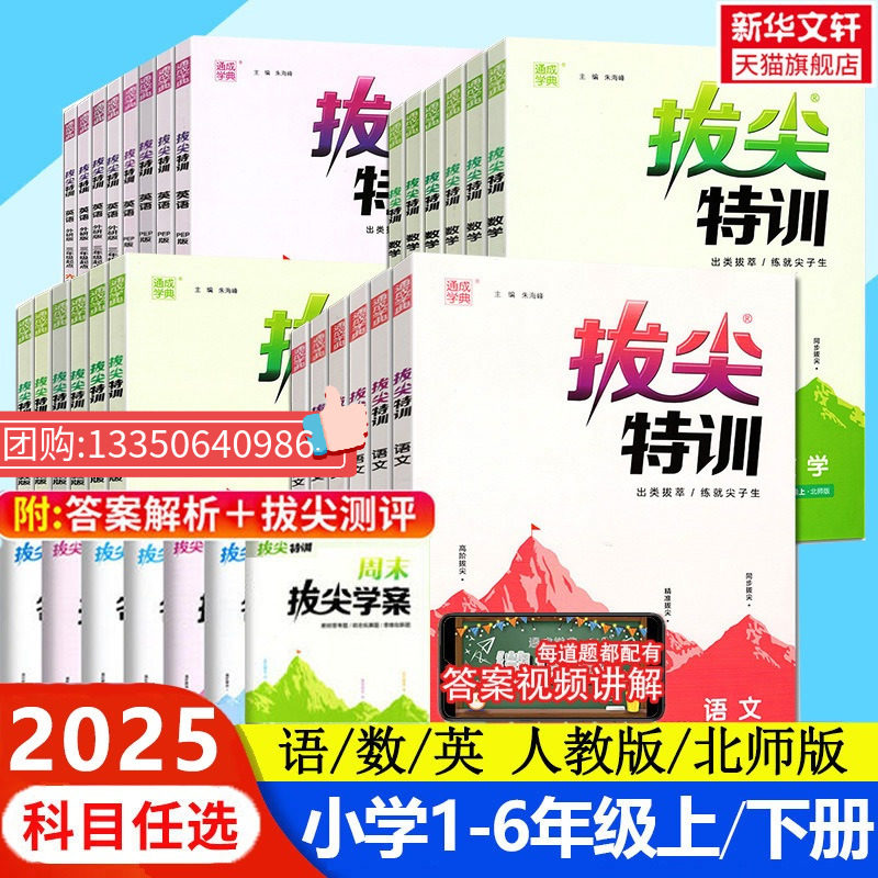 2025新版 小学拔尖特训语文数学英语一二三四五六年级上册下册 人教版北师苏教浙江专用教材训练习学霸必刷题作业本课堂笔记教辅书