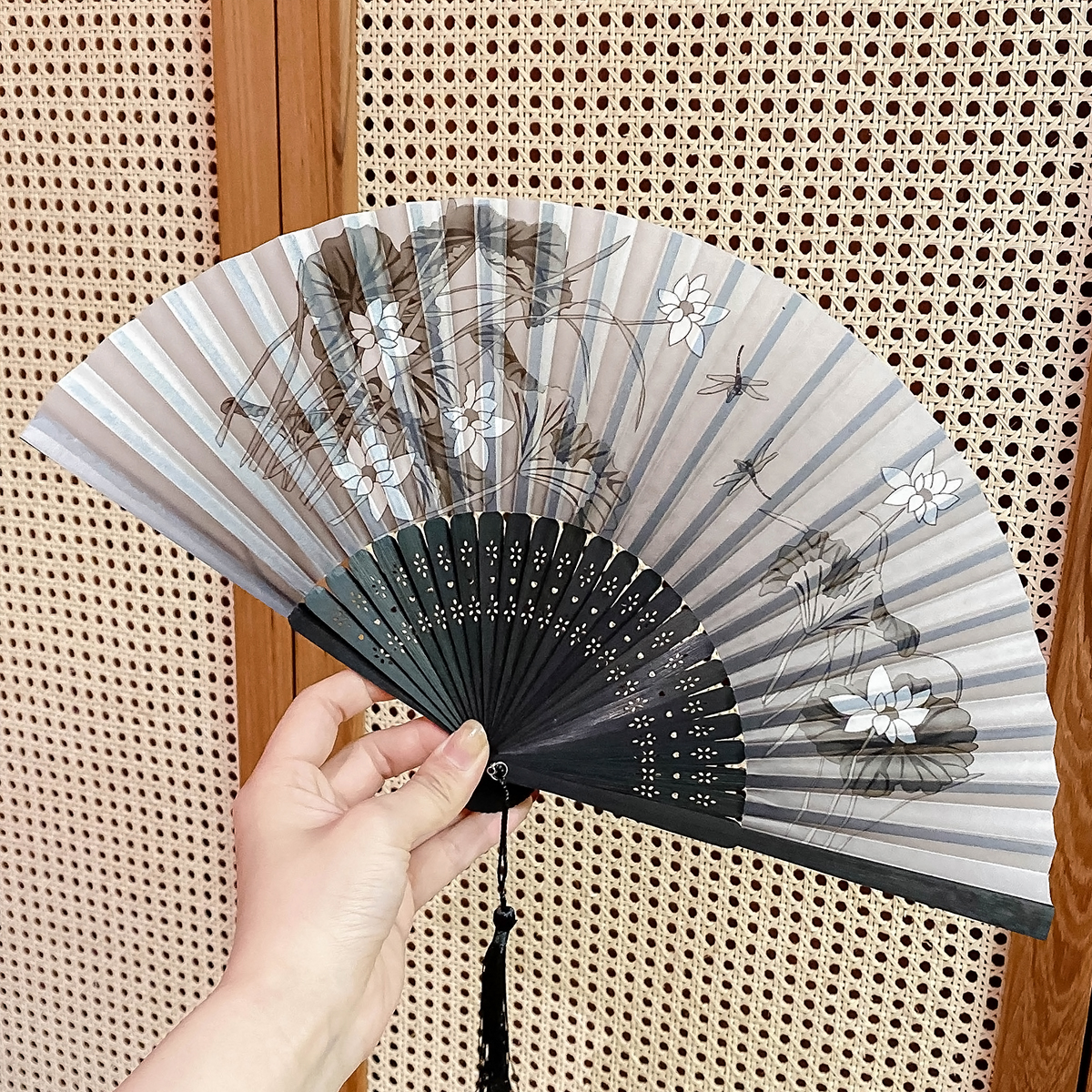 古风扇子中国风流苏扇子随身便携水墨画新中式汉服女旗袍舞蹈折扇