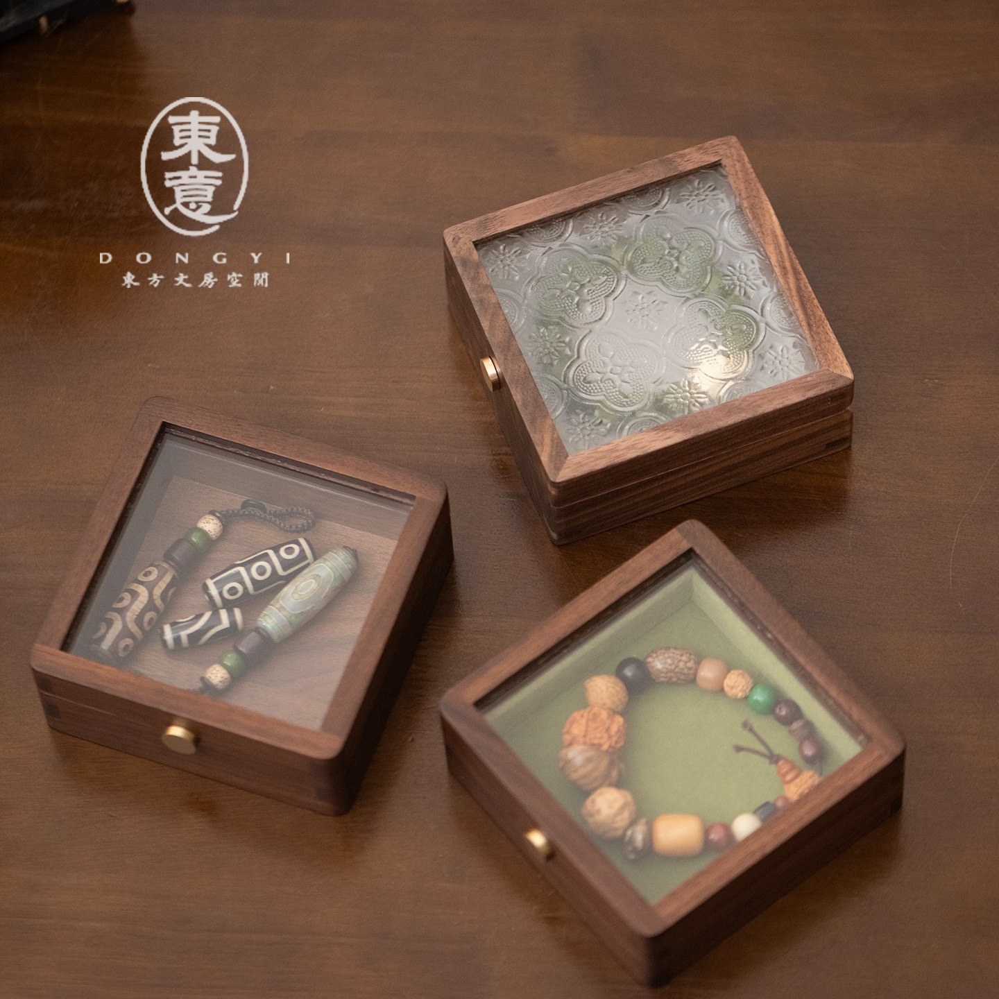 文玩收纳盒高端实木随身大容量手串专用天珠沉香展示盒小木盒配饰