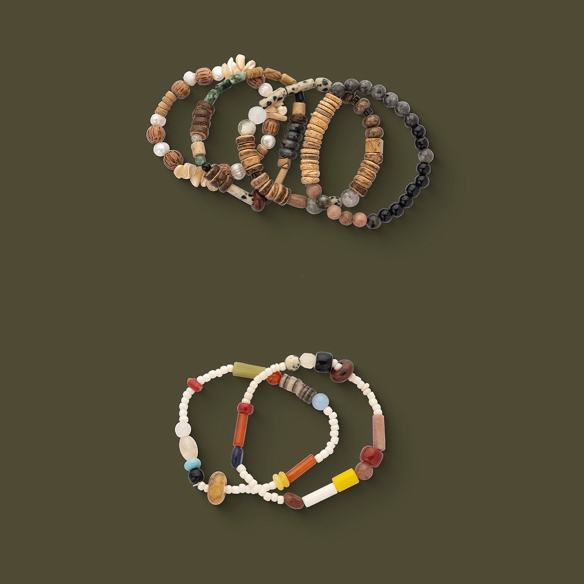 十里间【夏日里的串珠手串】甜美小清新新中式过风叠戴石头手链