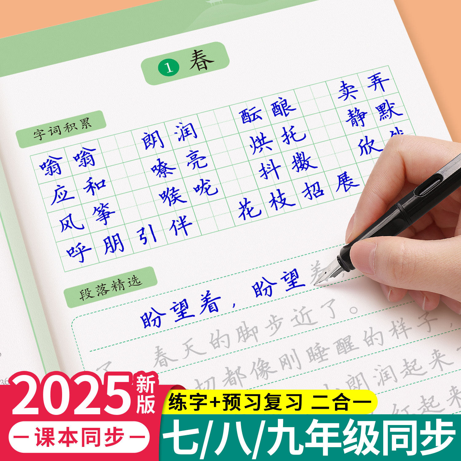 2025新版七年级语文字帖上册下册八九年级初中生专用练字帖人教版同步小升初中学生备考每日一练正楷硬笔书法楷书临摹钢笔练字本