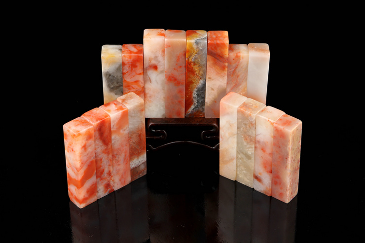 1.5x1.5x5 cm Lào đá con dấu thực hành chương chất liệu Jinshi 篆 khắc đá chương chất liệu sơn và thư pháp tên con dấu đá thạch anh đen