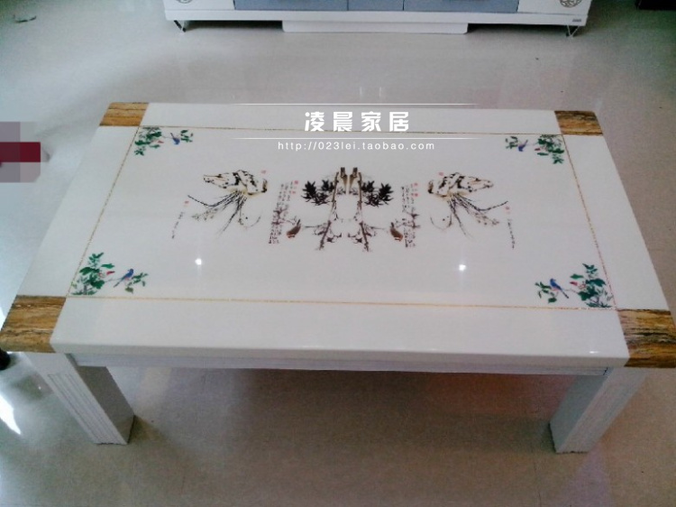 Nội thất Trùng Khánh Buổi sáng Buổi sáng Mới Khung gỗ rắn Bàn cà phê Đá cẩm thạch Màu thời trang đơn giản Tùy chọn - Bàn trà bộ bàn ghế gỗ phòng khách nhỏ giá rẻ