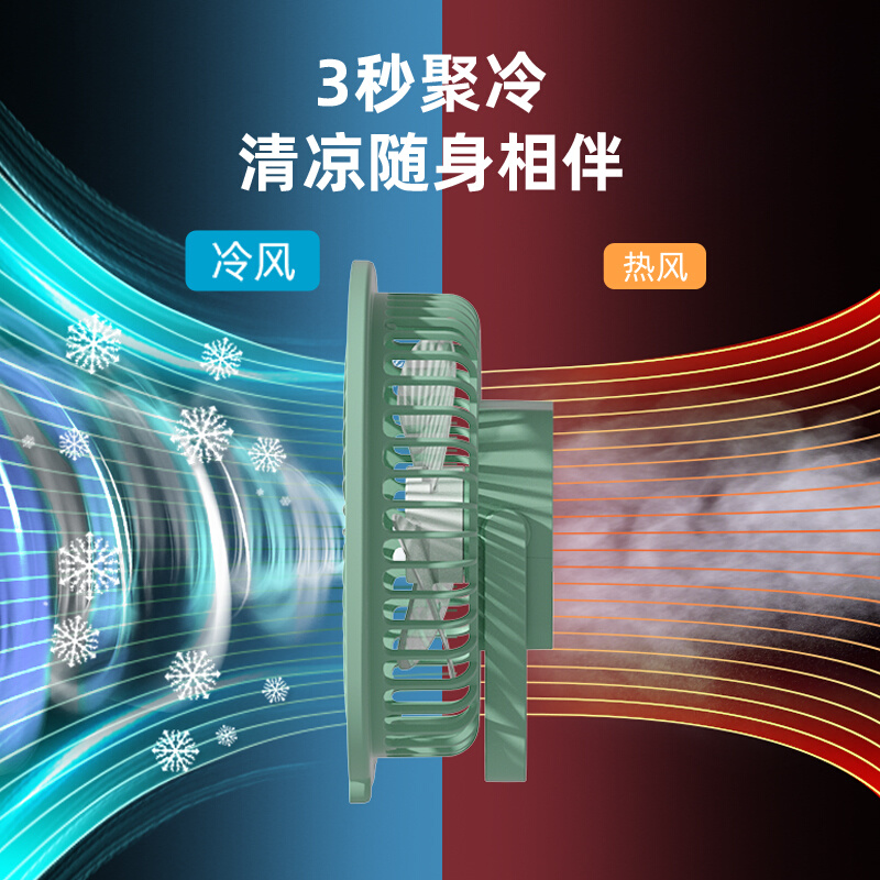 台灯风扇静音便携式办公室桌上大风力学生宿舍床上usb充电风扇 - 图0