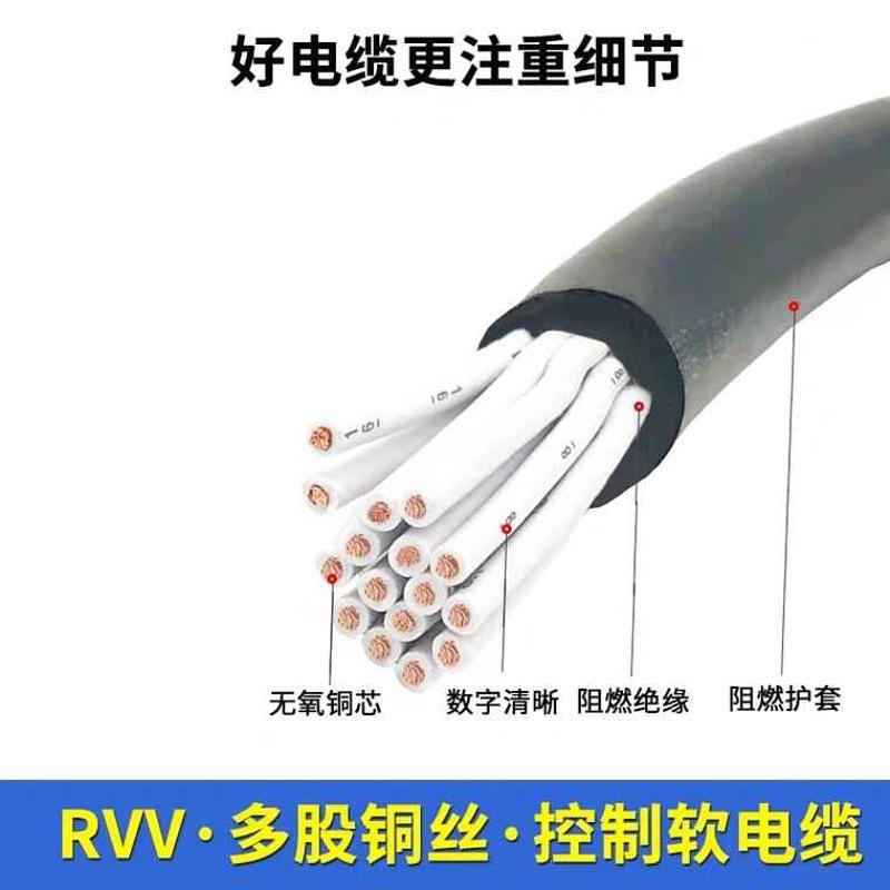 金鹏宇控制电缆RVV12芯14芯16芯20芯24芯30/40芯0.3/0.5/0.75平方 - 图1