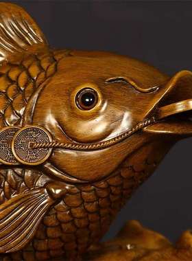 富贵有余鱼摆件家居客厅酒柜玄关办公室桌装饰品店铺开业工艺礼品