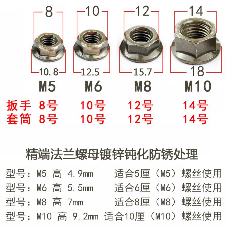 防脱扣螺母防退螺母放松螺母防松动螺母镀锌螺母螺帽垫片套装法-图1