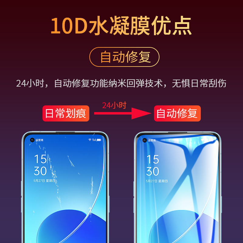 适用opporeno6手机膜reno6pro十钢化水凝膜oppo6por+5g原装opreno65g软膜oppireno6曲屏opopreno新款ooporeno - 图1