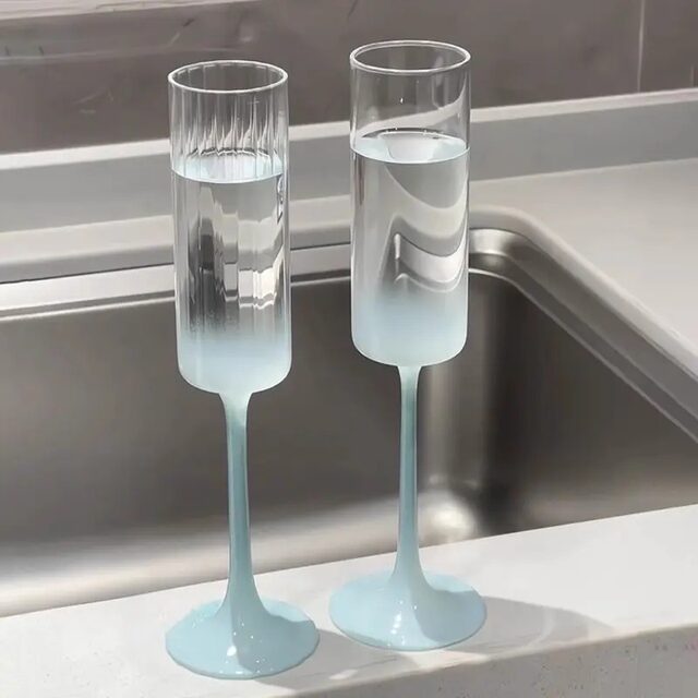 Gradient cream goblet champagne cup household high-value juice milk cup light luxury high-end ins girly style