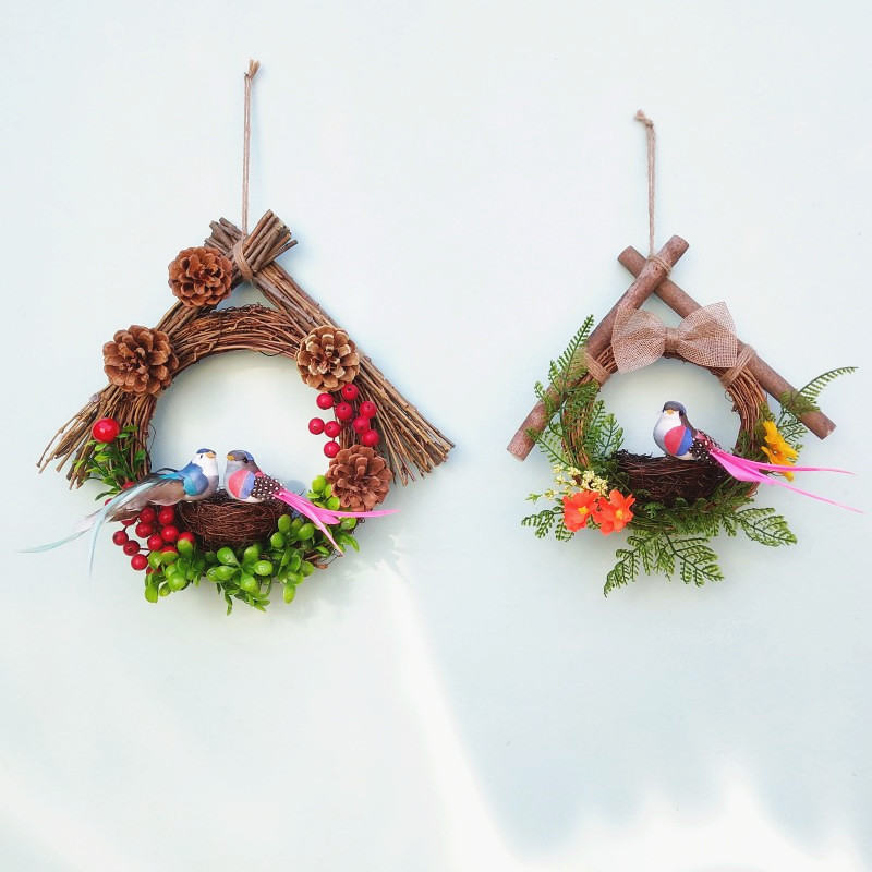 花环装饰创意干树枝树枝壁挂幼儿园环创挂件挂墙房间墙壁装饰品